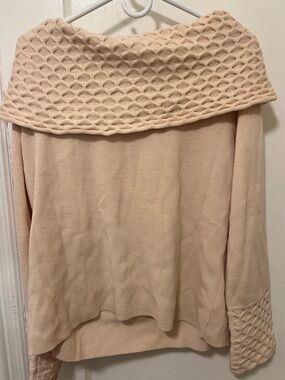 Dana Buchman Cream Off-Shoulder Knit Sweater